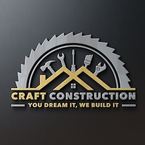 Construction Logo Design | Construction Company Logo | Home Remodeling Business Logo | Home Repair Services Logo | Handyman Services Logo