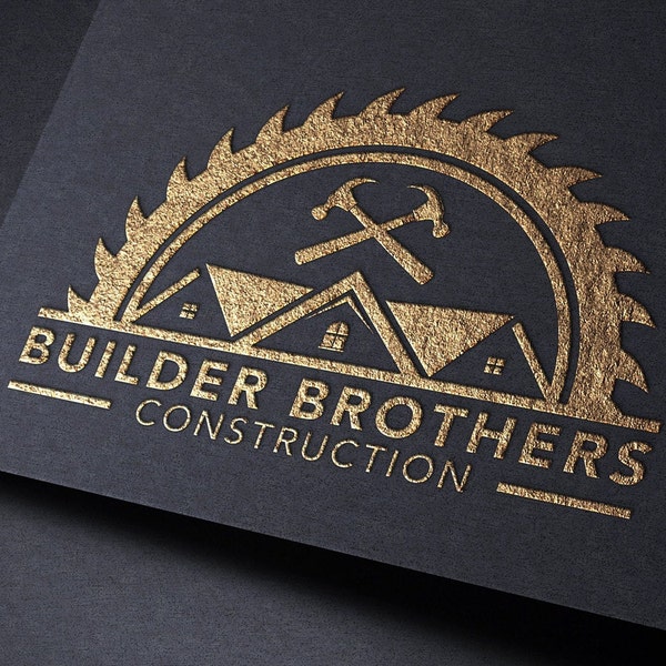 Construction Logo Design | Construction Company | Home Remodeling Business | Home Repair Services | Handyman Services | Hammer Design | Home