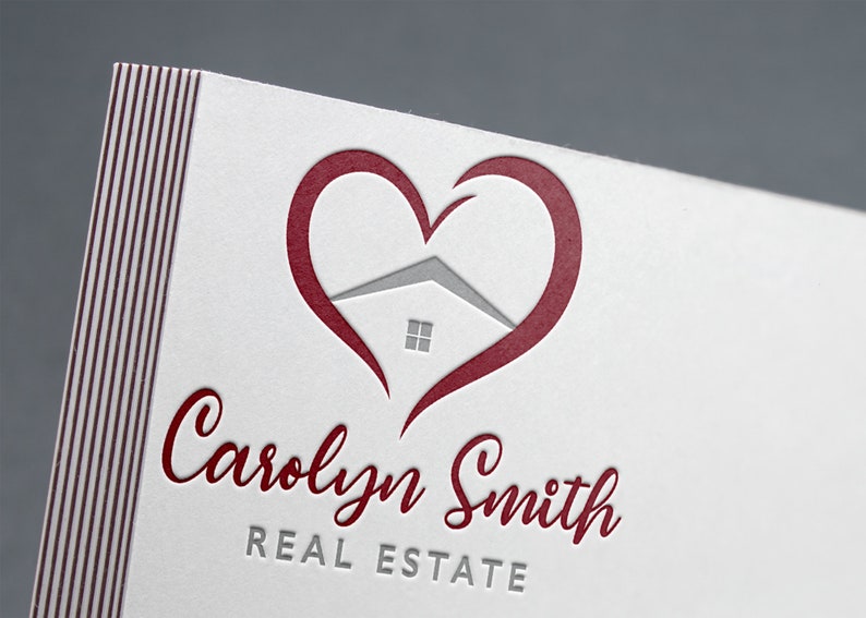 Real Estate Logo Heart Logo Realtor Logo Design Heart Etsy