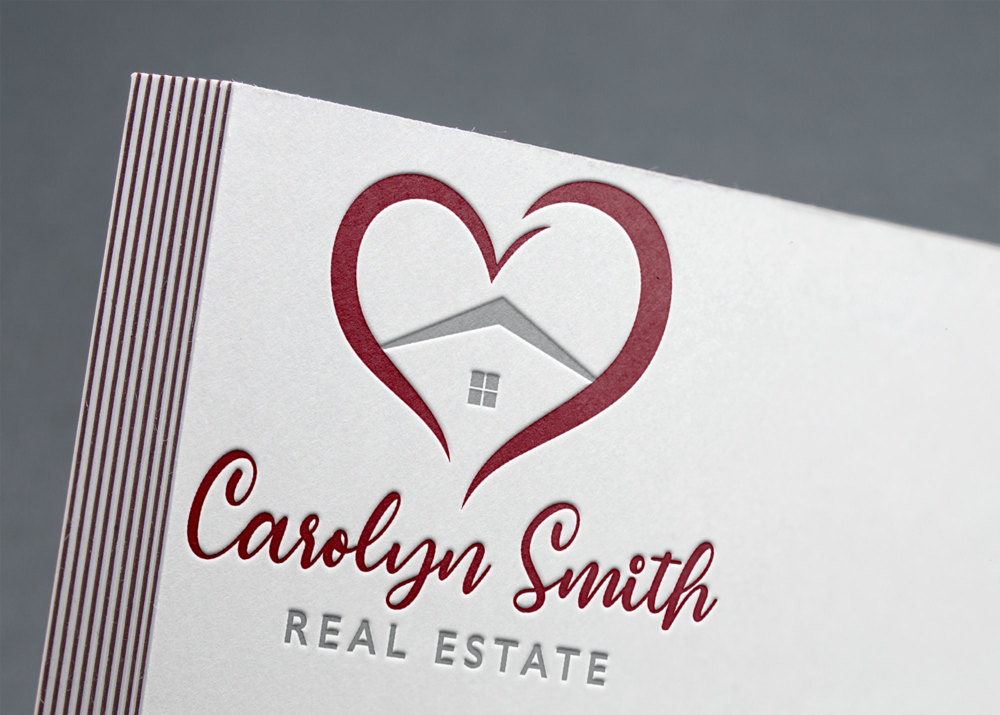 Real Estate Logo Heart Logo Realtor Logo Design Heart Etsy