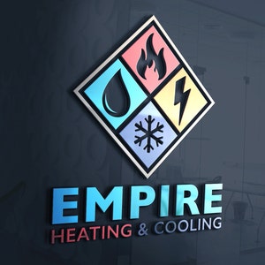 HVAC Company Logo Design | Heating & Cooling Business Logo | Air Conditioning Logo | Heating Logo | Heater and Air Conditioner | Handyman