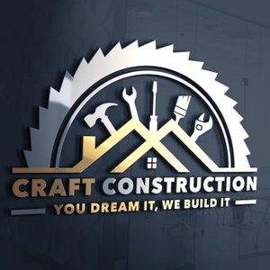 Logo-ontwerp | Constructielogo | Logo klusjesman | Logo thuisreparatieservice | Logo dakbedekking | Bedrijfslogo voor de bouw | Bouwgereedschap