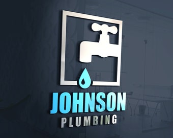 Plumber Logo | Leaky Faucet Design | Plumbing Business | Water Drop | Home Repair | Handyman Services