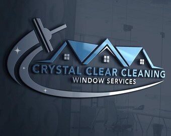 Window Cleaning Logo | Cleaning Services Logo Design | Window Washing Logo | House Cleaning Logo | Window Services Logo | Window Logo Design