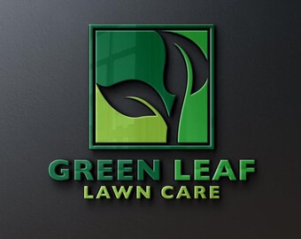 Garten- und Landschaftsbau Logo Design | Rasenpflege | Landschaftsunternehmen | Blatt-Icon | Gärtner Marke | Grundstückspflege