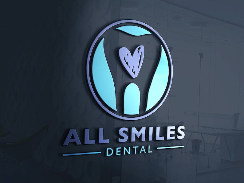 Dental Office Logo Design Smile Logo Heart Logo Tooth Etsy