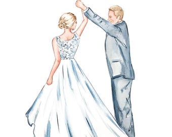 Save the Date, Wedding Invite Design, Custom Holiday Illustration, Personalized Artwork for Invitations & Cards