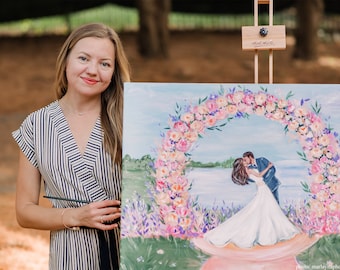 Live Wedding Painting, Maryland Wedding Painter, East Coast Wedding Painter, Wedding Painting, Event Illustrator, Live Wedding Artist