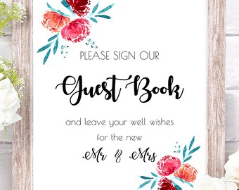 Sign Our Guest Book, Guest Book Sign Printable, Guest Book Alternative, Wedding Sign, Wedding Printable, Instant Download