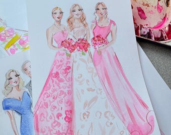 Live Wedding Sketching, Wedding Guest Portraits, Maryland Wedding, PA Wedding, Guest Portraits, Unique Wedding Favor, Live Guest Portraits