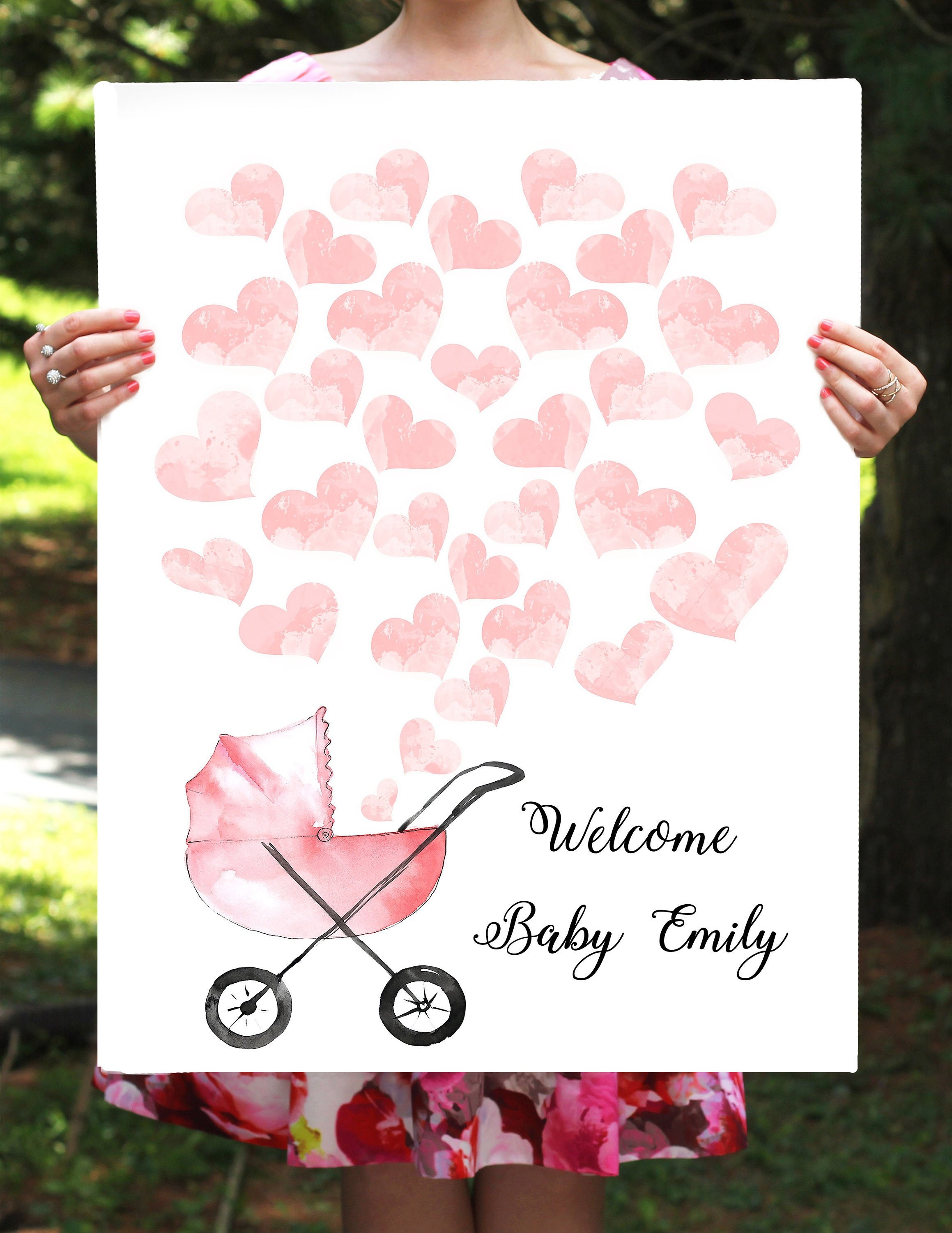 Printable Baby Shower Guest Book Heart Baby Shower Guest Etsy