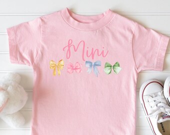 Mini chemises coquette avec nœud pour filles, chemises assorties maman et mini, maman et moi, chemises fête des mères, jolie chemise enfant, chemises famille