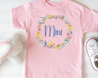 Mini chemise, tailles jeunes, maman et mini, filles, chemise à fleurs pour fille, ensembles familiaux assortis, chemise fête des mères, chemise assortie pour fille