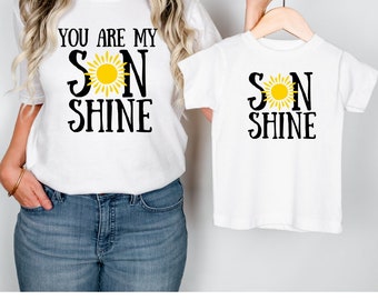 T-shirt SONshine pour tout-petit, maman et fils, ensembles assortis, tu es mon soleil, chemises pour la fête des mères, chemise bébé garçon