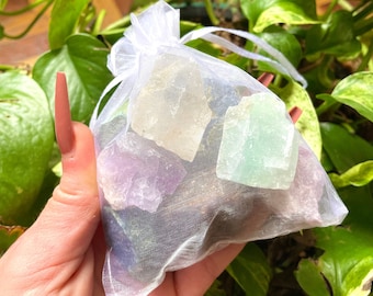 Rohe Kristall-Grab-Tasche | Gemischtes Mystery Rough Gem Pouch Bundle