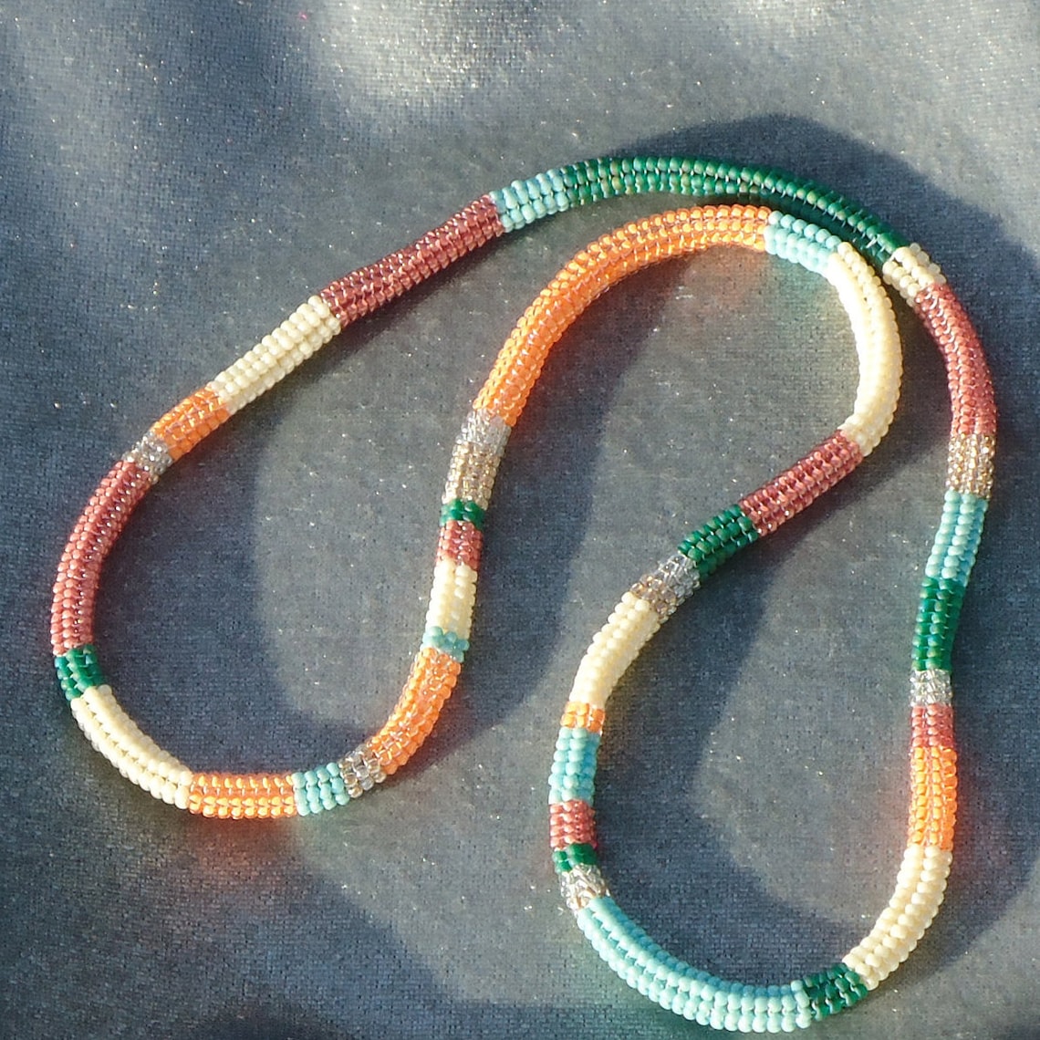 Rope necklace bead rope tribal native style boho hand | Etsy