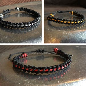 Thin Blue Line MICRO Cord Bracelet ALSO Red, Gold, Gray and Custom Orders image 4