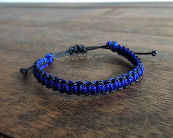 Thin Blue Line MICRO Cord Bracelet! Custom Orders available!