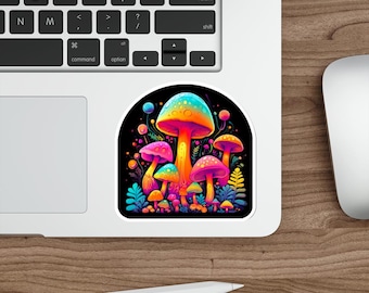 Funky Mushrooms psychedelic waterproof vinyl sticker