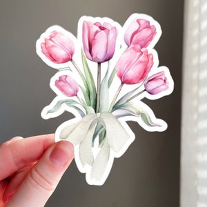 Coquette Tulip Bow Kiss-Cut Stickers