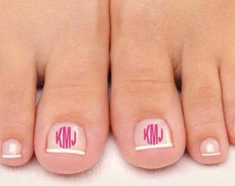 Toenail Monogram Decal | Toe Monogram | Small Monograms | Choose Your Color