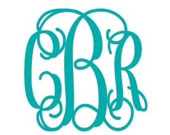 1" Vine Monogram Decal