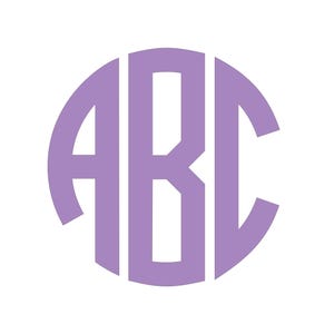 1" Tall Circle Block Monogram Vinyl Sticker