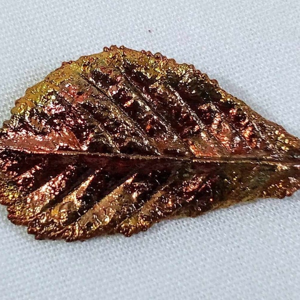 M33 Vintage Copper Beech Brooch, Copper with Gold. Free Global Shipping