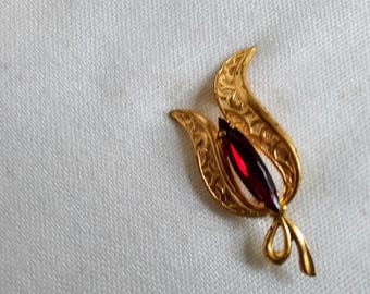 TEKA Theodor Klotz Sterling Silver Rose Bud Brooch, 1950's