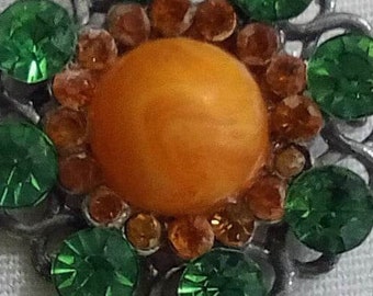 K53 Unusual Toned Vintage Brooch. C1950's. Free Global Shipping