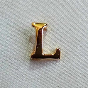 Broche vintage elegante y sencillo en tono dorado A51. Letra "L". Regalo personalizado. Envío con seguimiento
