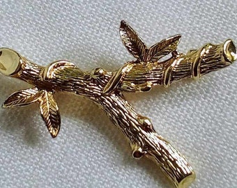 JP184. Lovely Vintage Sarah Coventry Gold Tone Twig Brooch. Free Global Shipping.