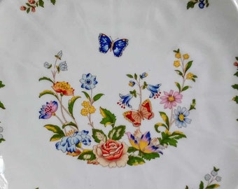 AB56 Vintage Aynsley Bone China Decorative Plate. Cottage Garden Pattern. Free Global Shipping