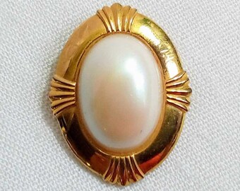 JP115. Vintage Gold Tone Oval Dress/scarf Ring Clip. Faux JP115. Vintage Gold Tone Oval Dress/scarf Ring Clip. Faux