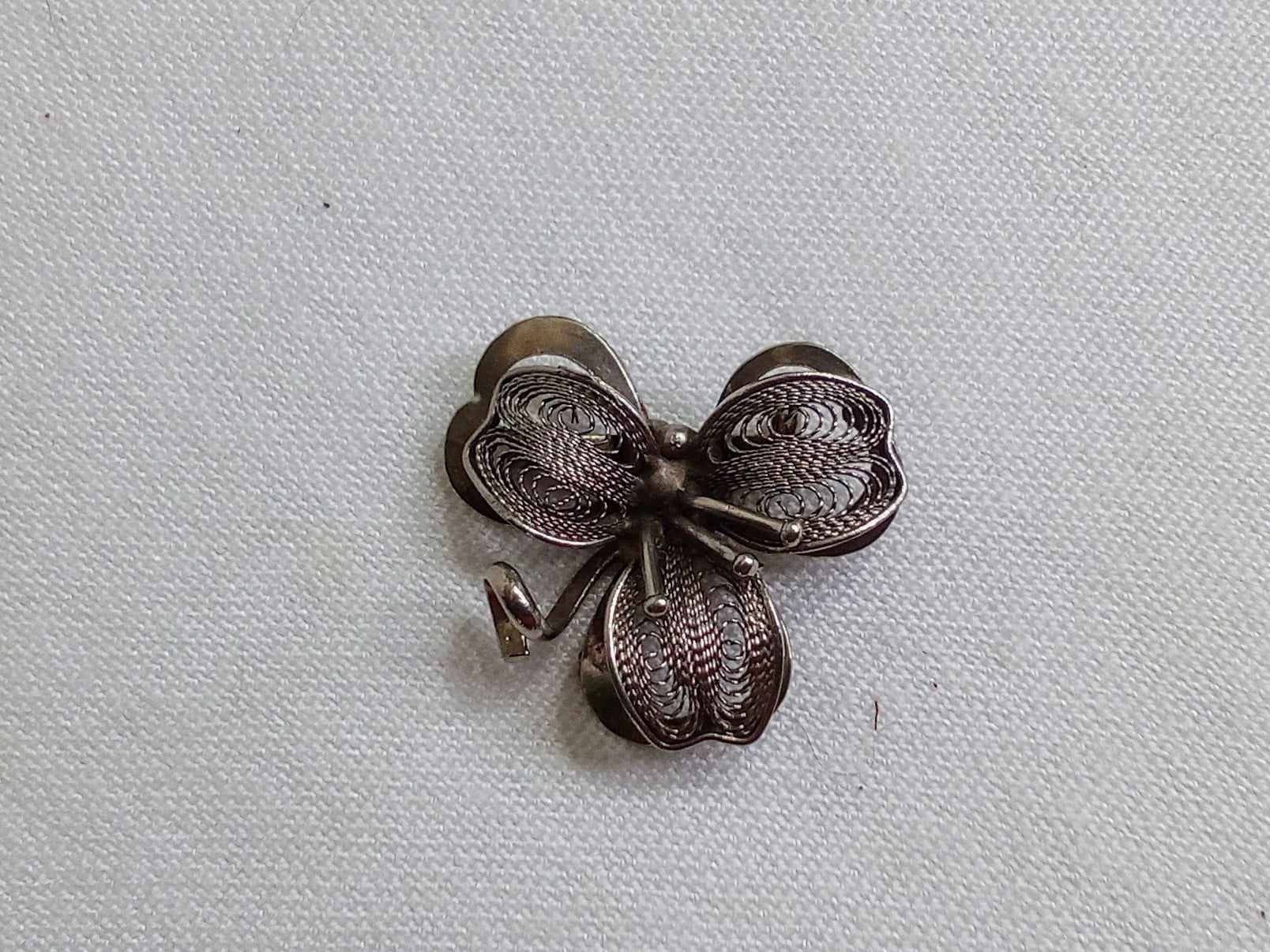 JP297. Attractive Vintage Silver Tone Mesh Flower Brooch. - Etsy