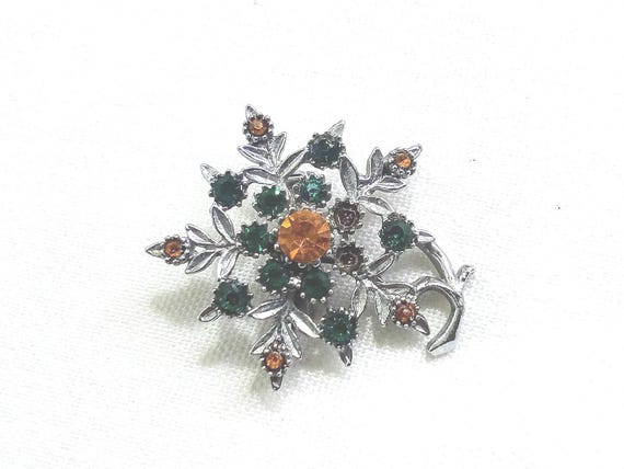 Broche Ancienne En Argent Et Pierre – Très Jolie, Style Rétro