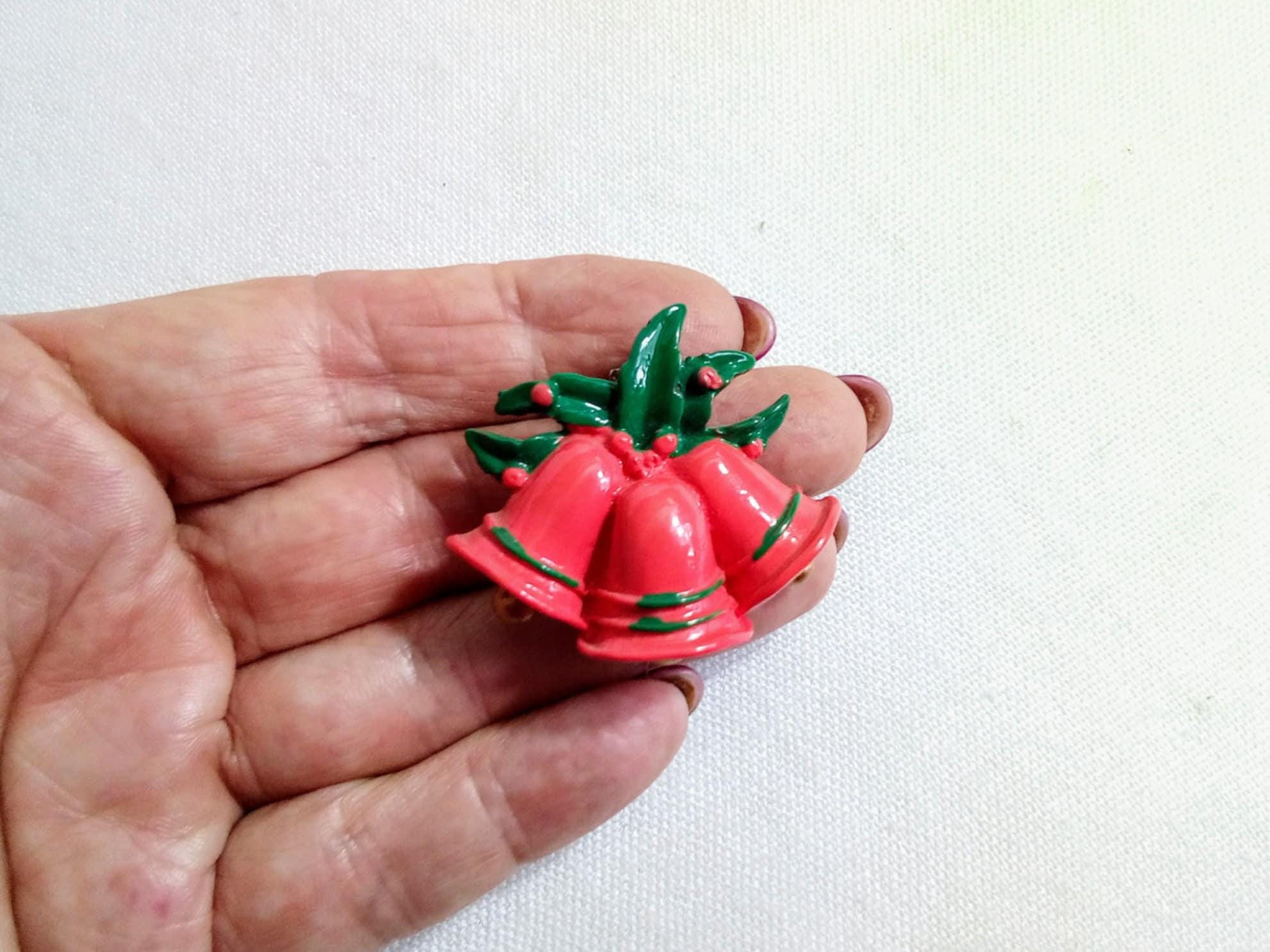 CARELLA レッド ブローチ Antique Vintage Bright Red Celluloid Pin Brooch With