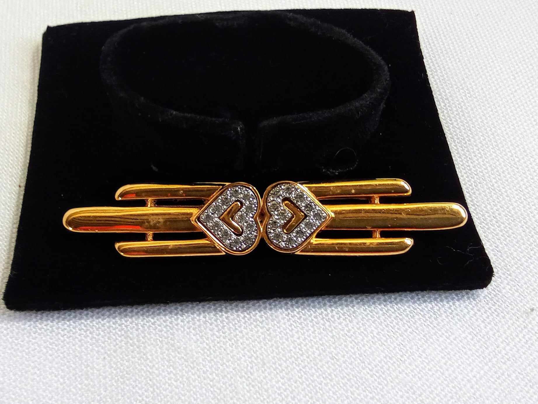 ヴィンテージ ブローチ JP199. Attractive Vintage C1980s Gold Tone Monet Bar Brooch