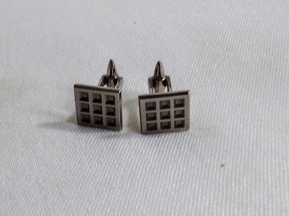 JP339 Vintage Silver Tone Cuff Links by Stratton.… - image 7