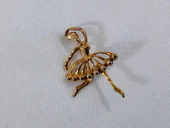 JP735 Attractive Vintage Gold Tone Ballet Dancer … - image 8