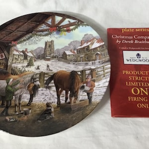 P73 Vintage Wedgwood Christmas Cards, edizione del 1997 della Christmas Companion Collection of Annual Plates. Spedizione tracciabile.