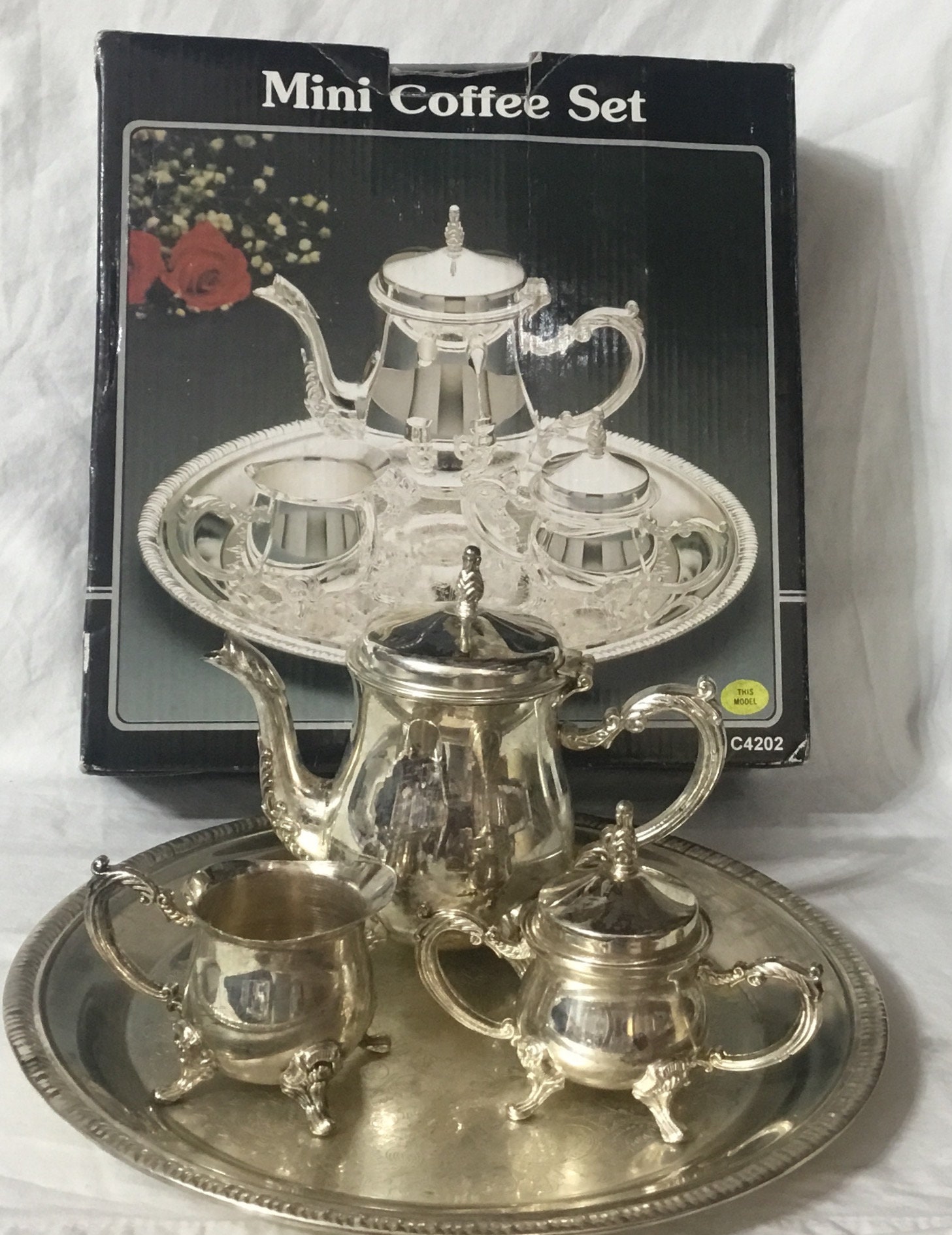 Vintage Leonard Silver plated 4 Piece Coffee & Tea Service