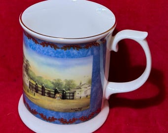 W93a Vintage VIP Publishing Royal Gallery “ Staffordshire “ Tea/ Coffee Mug. Bone China, Made in England. Tracked Shipping.