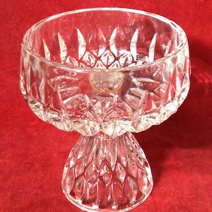 U26 Vintage Full lead Crystal Gorham Footed Trinket Candy Floral Bowl. Gift idea.