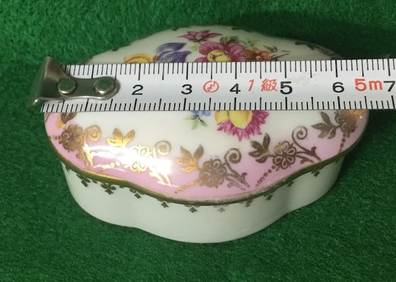 L85 Vintage Porcelain PM Dresden China Lidded Trinket Box. Made in