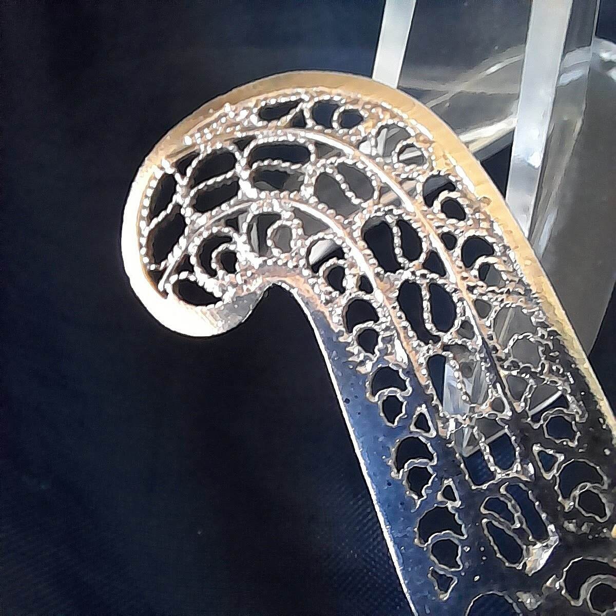 S38 Antique Ornate Silver Filigree Letter Opener, of Persian S38 Antique Ornate Silver Filigree Letter Opener, of Persian