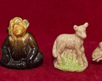 T59a Juego de 4 figuras de animales en miniatura de cerámica vintage de Wade Whimsies. Envío con seguimiento.
