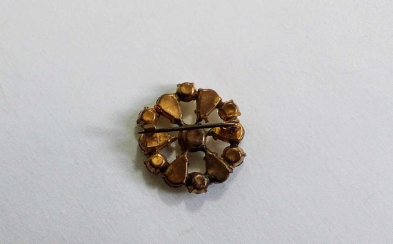 C62 Vintage C1940's Rhinestone Flower Brooch. Sma… - image 3