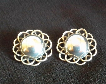 G75 Vintage 925 Sterling Mexico Silver Clip-On Earrings. Free Shipping.