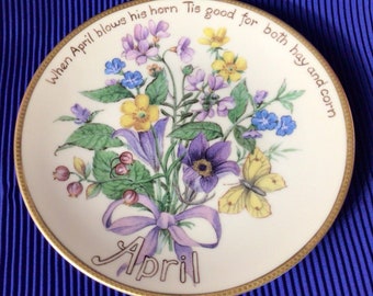 P146 Vintage "The Country Dairy of an Edwardian Lady by Edith Holden" Decorative April Plate.